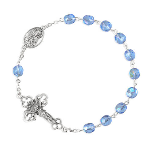 6mm One Decade Kant Tangle Sapphire Aurora Borealis Crystal Rosary Quantity of 10