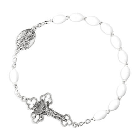 White One Decade Kant Tangle Rosary Quantity of 10