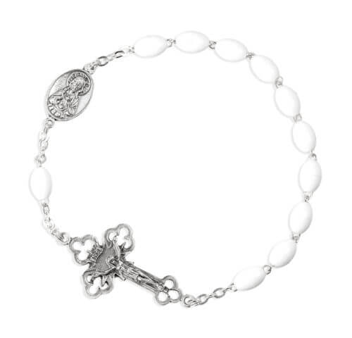 White One Decade Kant Tangle Rosary Quantity of 10