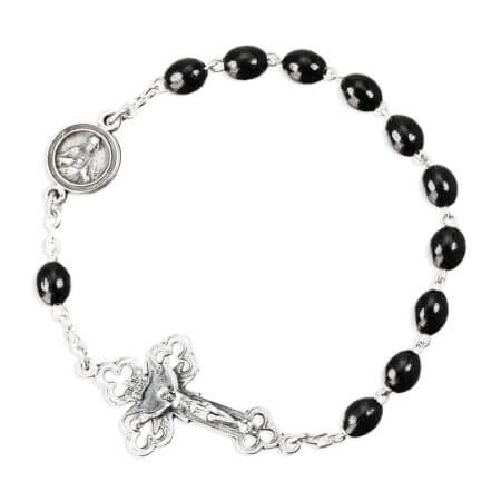 Black Wood Bead One Decade Kant Tangle Rosary 10 Pieces