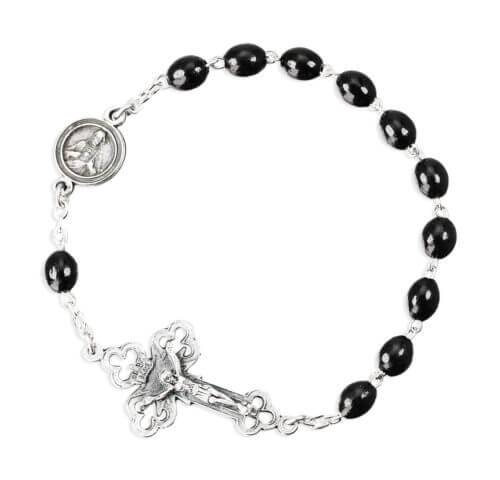 Black Wood Bead One Decade Kant Tangle Rosary 10 Pieces