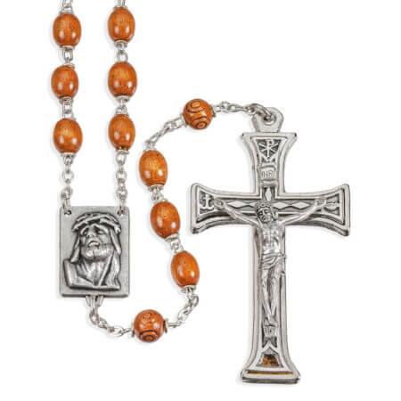Natural Palissander Wood Bead Rosary