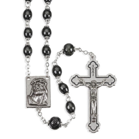 6X9Mm Black Palisander Wood Bead Rosary