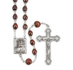 Maroon Palissander Wood Bead Rosary
