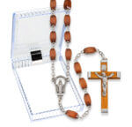 Brown Wood Bread Rosary Kit in Box 25" Quantity of 10
