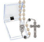 18 1/2" Pearl Rosary with Capped Pater Beads Quantity of 10