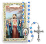 Light Sapphire Bead Immaculate Heart of Mary Specialty Rosary Boxed