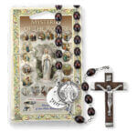 Brown Wood Bead Mysteries of the Rosary Specialty Rosary Boxed