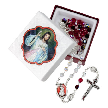 Tri Color Glass Bead Rosary