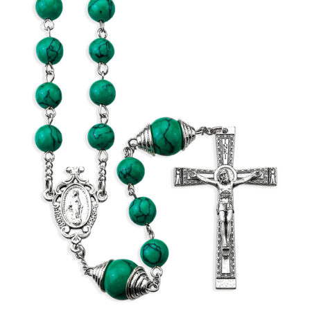 8mm Green Imperial Jasper Bead Rosary