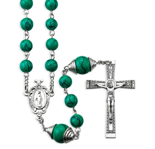 8mm Green Imperial Jasper Bead Rosary