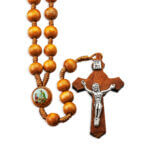Natural Wood Bead Carpenter Rosary 10 Pieces
