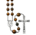 8Mm Tiger Eye W/10Mm Capped Rosary