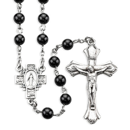 Black Onyx 6mm Stone Bead Rosary