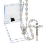 Crystal Oval Plastic Bead Rosary Boxed 18" Quantity of 10