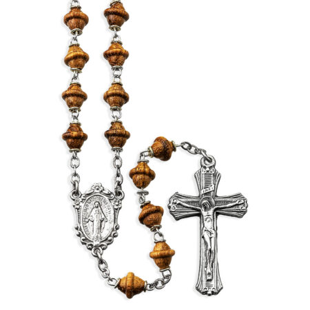 Walnut Wood Bead Brown Rosary