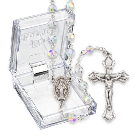 Birthstone April Rosary Crystal 6MM