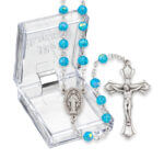 Birthstone March Rosary in Aqua 6MM