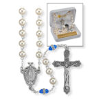 Deluxe December Birthstone Imitation Pearl Rosary