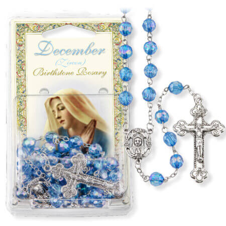 December-Light Sapphire Birthstone Rosary