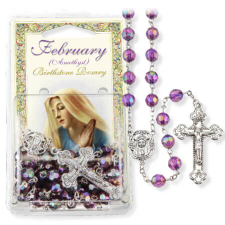 February-Amethyst Birthstone Rosary