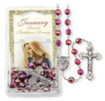 January-Garnet Birthstone Rosary Quantity of 10