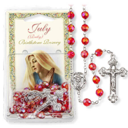 July-Ruby Birthstone Rosary