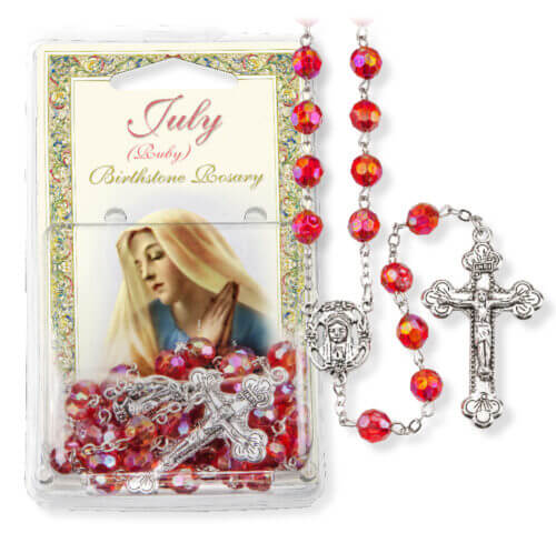 July-Ruby Birthstone Rosary