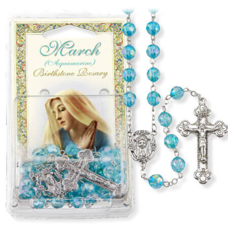 March-Aquamarine Birthstone Rosary