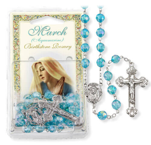 March-Aquamarine Birthstone Rosary
