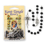 Round Black Wood Bead Kant-Tangle Rosary Quantity of 10
