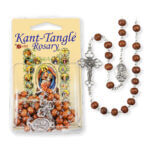 Round Brown Wood Bead "Kant-Tangle Rosary Quantity of 10