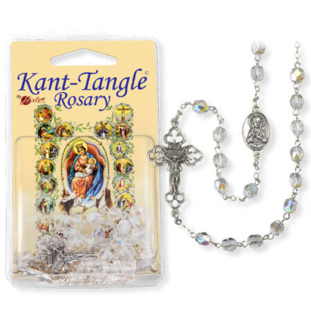 7mm Aurora Borealis Crystal Kant Tangle Rosary Quantity of 10