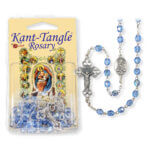 7mm Aurora Borealis Blue Crystal Kant Tangle Rosary Quantity of 10